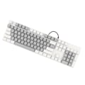 Miniatyrbild 7 av 8: 104 tangenter Mekaniskt speltangentbord 28 Bakgrundsbelysningslägen Blå Switch Plug and Play RGB Trådbundet datortangentbord för Windows för Linux Vit Grå