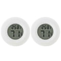 Miniatyrbillede 1 af 3: 2 stk. Rund Digital Termometer Hygrometer Fugtighedsmåler Temperaturvisning Til Indendørs Soveværelse Hjemmebrug Uden Batteri (hvid)