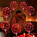 Miniatyrbillede 3 af 5: Lysende Balloner, 10 Pakker 61 cm Valentinsdag Bobo Balloner med 3 meter LED Lys Kæder til Valentinsdag Bryllup Jul Fødselsdagsfest (