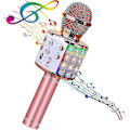 Miniatyrbillede 1 af 5: Børnemikrofon Karaoke Håndholdt LED Blinkende Lyd Trådløs Bluetooth Én Maskine Bærbar Højttaler Fødselsdags Julegave Fest Rosaguld
