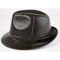 Miniatyrbilde 3 av 3: Mørkebrun Trilby-hatt i syntetisk skinn for menn