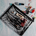 Miniatyrbillede 5 af 5: 12 stk. Mesh Poser Sort Pose Makeup Tasker Kosmetik Rejse Penalhus