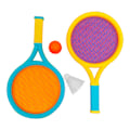 Miniatyrbild 1 av 6: Badmintonracket för barn Halkbeständig Slitstark elastisk bärbar set för barn 2 racketar 2 bollar Blå Gul