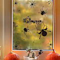 Pikkukuva 2 / 5: Halloween-lepakko ja hämähäkki -ikkunatarrat - Juhlatarvikkeet
