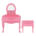 Miniatyrbillede 1 af 8: Dukkehus Sminkebord 1:12 Skala Pink Høj Simulation Lys Farve Mini Sminkebord til 1:12 Dukkehus