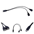Pikkukuva 4 / 5: USB-jakaja, USB 2.0 Y-jakajakaapeli 1 uros - 2 naaras virtajohto
