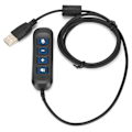 Miniatyrbilde 6 av 8: H901 USB-plugg QD-kabeladapter Justerbart volum Samtalesenter Headset-adapter for 3,5 mm Headset-utstyr Blå