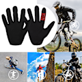 Miniatyrbild 7 av 8: Ridhandskar Unisex Motorcykel Helt Finger Skyddande Andningsbar Handkläder för Pekskärm Svart XL