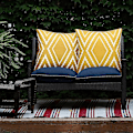 Miniatyrbilde 5 av 5: Sett med 2 utendørs vanntette Boho pynteputetrekk, geometriske putetrekk for uteplasshage - 18 x 18 tommer 12X20