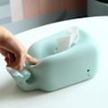Miniatyrbilde 5 av 5: Silikon Vevboks Hval Vev Oppbevaringsboks med Mobiltelefonholder Anti Fall Ansiktsvevdispenser Tegneserie Serviettarrangør