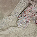 Miniatyrbilde 3 av 5: Glitrende Rhinestone Strømpebukse i Netting for Kvinner - Perfekt for Fest og Klubbantrekk Hudfarge