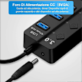 Miniatyrbild 4 av 5: USB 3.0 Hubb med Separat Strömbrytare och LED-lampor, 4 Portars USB Hubb Strömadapter för Snabb Dataöverföring & Laddning