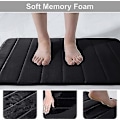 Miniatyrbillede 4 af 4: Memory Foam-bademåtte - skridsikker, blød, vandabsorberende - sort (50 x 60 cm)