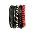 Miniatyrbillede 2 af 8: 4 stk. Multilayer læderarmbånd Unisex udsøgte mahogniperler Multilayer armbånd
