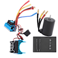 Miniatyrbild 4 av 8: 3650 Motor 2300KV+ 120A Borstlös ESC + Programmeringskort + Kylsänkesats för 1/10 RC-bil
