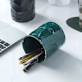 Miniatyrbillede 5 af 5: Keramisk Uregelmæssig Rund Penneholder Til Skrivebord Sød Stativ Guldlinje Blyantskop Pot Skrivebordsarrangør (sort)