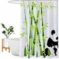 Miniatyrbillede 1 af 4: Bruseforhæng Vandtæt, Vaskbart og Skimmelbestandigt til Badeværelse - med 12 Kroge, Polyester, Panda, 180X180cm