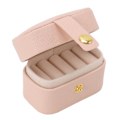 Miniatyrbillede 1 af 8: Mini Ring Opbevaringsboks PU Læder Lille Smykkeboks Organizer Lille Rejse Ørering Etui Pink
