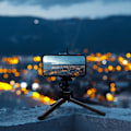 Miniatyrbillede 5 af 5: Smartphone Tripod Aluminiumlegering Mini Tripod med 1/4 Skruegevind til Digitalkamera Telefon Gimbal Stabilisator Sort
