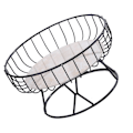 Miniatyrbild 3 av 8: Fruktbricka ihålig design hög fot järnmarmor dekorativ praktisk bakfärgsprocess serveringsfruktkorg S svart