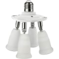 Miniatyrbilde 1 av 4: 4-i-1 E27 Socket Splitter Adapter Lysekrone Converter 10,5 x 12,5 cm