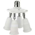 Miniatyrbillede 1 af 4: 4-i-1 E27 Socket Splitter Adapter Lysekrone Converter 10,5 x 12,5 cm
