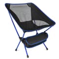 Utendørs sammenleggbar strandstol bærbar nettingrygg aluminiumslegering campingstol for fiske mørkeblå