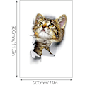 Miniatyrbild 5 av 5: 10 st 3D Katt Väggdekaler Kattdekaler Vägg Toalettdekaler Vattentäta för Sovrum Toalett Barnrum Heminredning DIY Dekaler