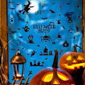 Miniatyrbilde 4 av 5: Edderkoppnett Flaggermus Veggklistremerker - Skummel Halloween Temafest Dekorasjon