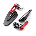 Miniatyrbillede 1 af 5: Røde motorcykelspejle, Universal justerbare 360 ​​graders motorcykel aluminiumslegering motorcykelspejle 7/8 22 mm endestangsspejle