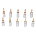 Pikkukuva 1 / 8: 10 kpl Sound Banana Plug 24k Gold Dual Screw Lock kaiutinliitin kaiutinjohdoille kotiteatteri