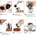 Miniatyrbild 5 av 5: Justerbar Konisk Kvarn Manuell Kaffekvarn Bärbar Handvevad Bönkvarn