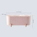 Miniatyrbillede 2 af 5: Grøn Makeup Organizer til Badeværelset med Transparent Låg til Vatrondeller og Vatpinde