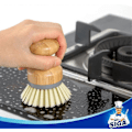 Miniatyrbild 5 av 5: Dww-Bambupalmsborste, Skurborste för Rengöring av Disk Kastruller Fat Köksvaskar, 2-pack