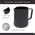 Miniatyrbilde 2 av 5: Melkeskumkanne i rustfritt stål 350 ml Kaffemelk med målemerke for barista latte art