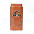 Miniatyrbillede 2 af 4: Cigar Etui Tre-Finger Bærbar Cigar Humidor PU Læder Etui Boks,