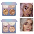 Miniatyrbild 5 av 8: Färgpalett med 4 färger 3D Body Glitter Highlighter Powder Professionell makeup Ansikte och kropp ljusare Kosmetika Highlight Contour B B