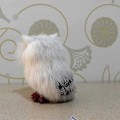 Miniatyrbillede 4 af 5: Juleugledekorationer simulerer hvide og sorte fluffy uglemodel træhængende dekorationer