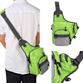 Pikkukuva 5 / 8: Multi polyesterikalastusvälineet Crossbody-laukku ulkourheiluun, retkeilyyn, matka-olkalaukut (vihreä)