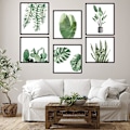 Miniatyrbild 1 av 5: Grön växt fotoram Väggdekor - Botanisk löv väggdekor för sovrum