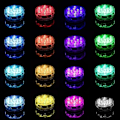 Miniatyrbild 5 av 5: Sänkbar 10 LED-lampor, RGB Flerfärgad Vattentät Batteridriven Belysning med IR Fjärrkontroll för Jul Halloween Fontän Pool Badtunna Va