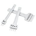 Miniatyrbilde 3 av 8: Lærpinner i 2, 4 og 6 tenner - Sinkpinner i sinklegering - Hvit, fin glans - Stor åpning - Speilblank overflate - Sydd - 6 mm
