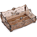 Miniatyrbillede 1 af 5: 3 Rums Skrivebords Makeup Organizer Kosmetik Opbevaringsstativ Sommerfugl Holder til Kommode og Badeværelse Brun