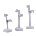 Miniatyrbillede 2 af 8: 3 stk/sæt Skrivebordsdekoration Ornament Ørestikker Ørering Smykker Display Stand Opbevaring (Grå)