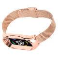 Miniatyrbild 8 av 8: Mesh -rem i rostfritt stål Fashionabla Andas Flexibelt utbytesband Tillbehör Passar för Mi Band 7 Rose Gold