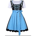 Pikkukuva 2 / 3: Baijerilainen Oktoberfest Dirndl -mekko yläosalla ja esiliinalla - XXL Violetti
