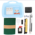 Miniatyrbilde 1 av 8: Student Calligraphy Practice Tool Set Writing Brush Ink Stick Writing Cloth (Blue)