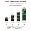 Pikkukuva 5 / 5: Ulkoinen Nvme M2 SSD -kotelo M.2 NGFF NVME Dual Protocol Harmaa & Musta22