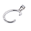 Miniatyrbild 4 av 8: 925 Sterling Silver C-hänge med glänsande strass för smyckestillverkning, initialhänge C för halsband och armband