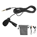 Miniatyrbillede 1 af 8: 3,5 mm Lavalier Lapel Microphone Clip på håndfri mikrofon til interviewmøde Sort